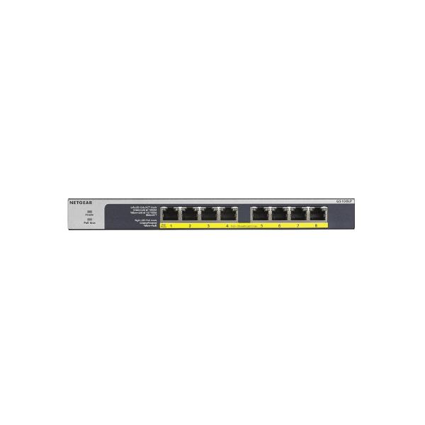 NETGEAR GS108LP 8-PORT ProSafe GIGABIT PoE UNMANAGED RACKMOUNT SWITCH