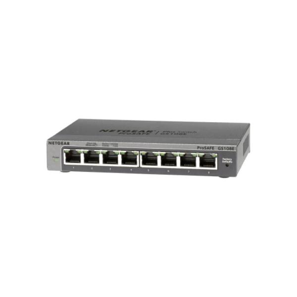 NETGEAR GS108E 8-PORT GIGABIT SMART MANAGED PLUS DESKTOP SWITCH