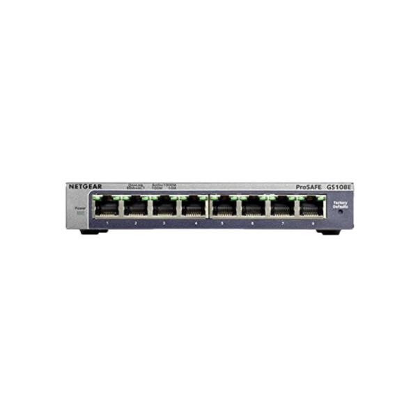 NETGEAR GS108E 8-PORT GIGABIT SMART MANAGED PLUS DESKTOP SWITCH